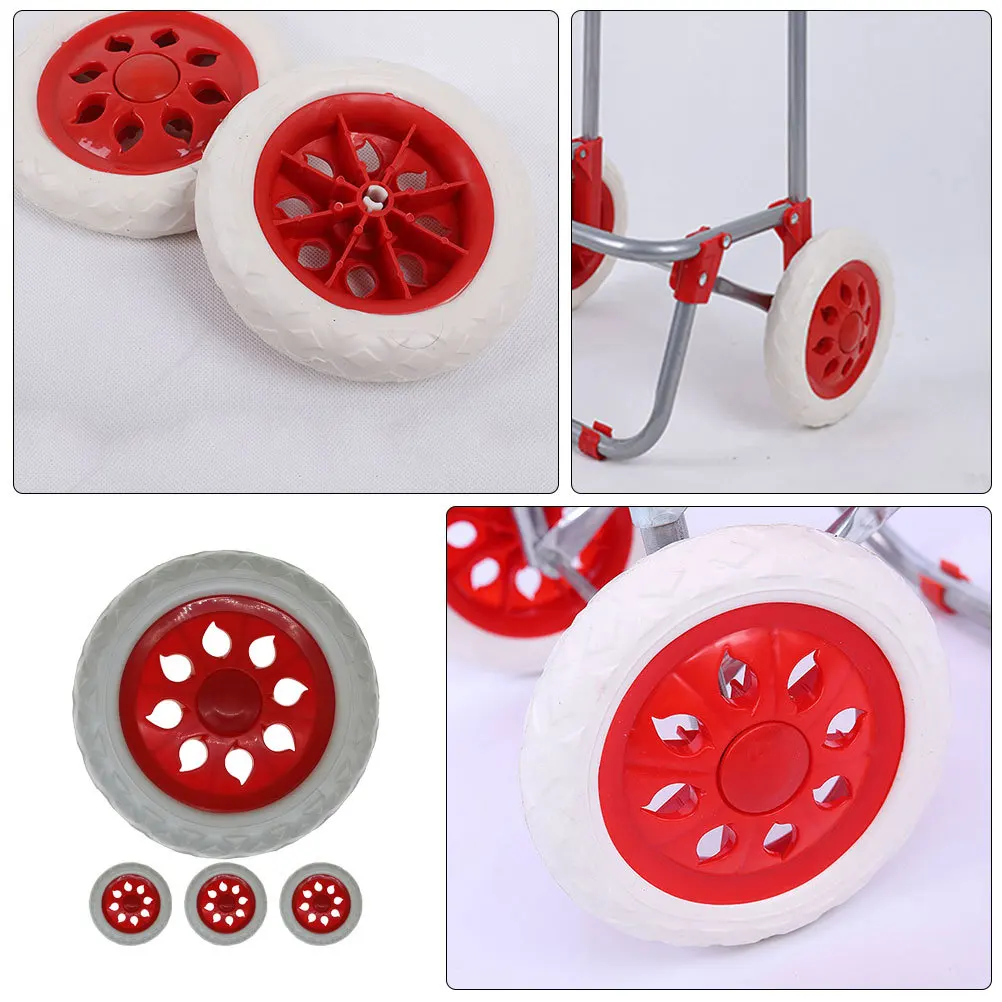 

4Pcs Practical Shopping Cart Wheel Replacement Durable Front Wheel for Trolley Shopping Cart Wheels Wheelchair Tires