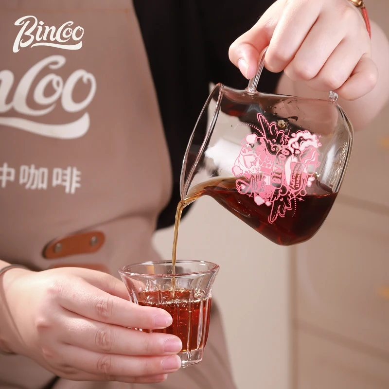 

Bincoo Heartbeat Glass Pour Over Coffee Set Clear Borosilicate Carafe Home Barista Essential for Hand Drip Brewing