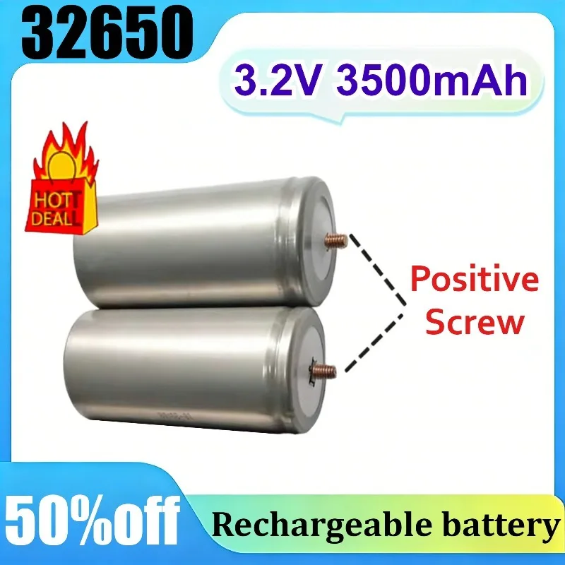 

32650 Pointed Head LiFePO4 Battery 3500mAh High Capacity Positive pole screw/Positive pole nut High Rate Lithium Battery