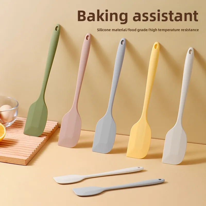Small Integrated Silicone Spatula Household Kitchen Baking Scraper For Jam Cream Cake Dessert Pastry Making Accessory
