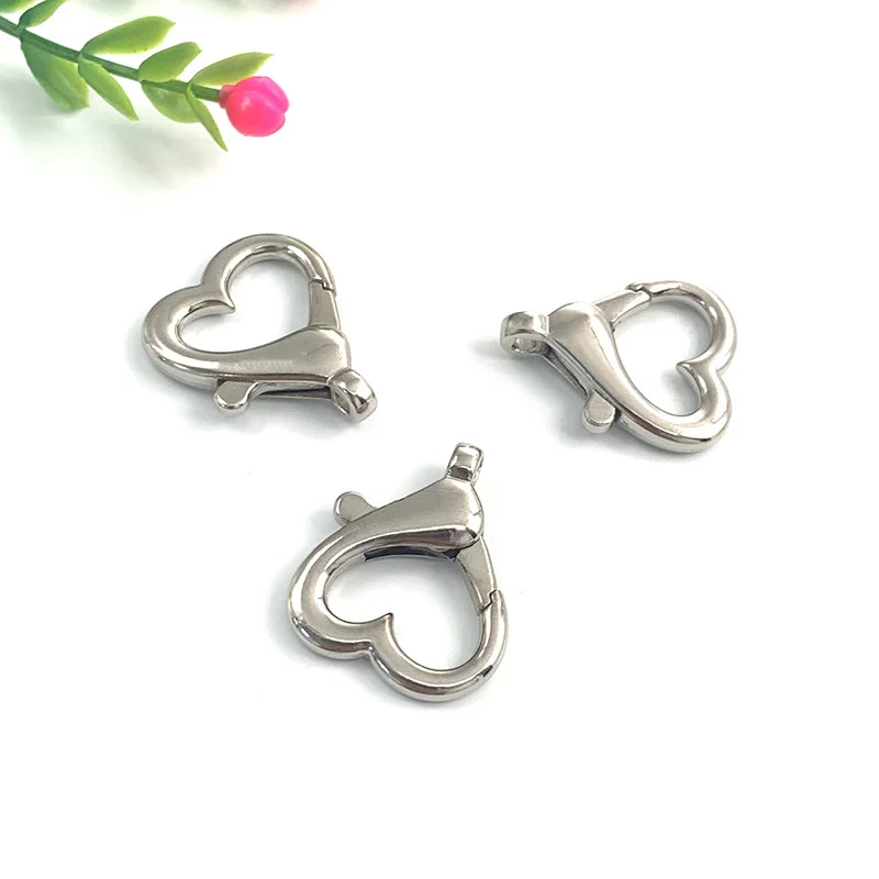 10 قطعة مشبك قفل القلب هوك موصل ل سوار قلادة القرط مجوهرات حلقة مفتاح سلسلة جعل المواد لوازم اكسسوارات