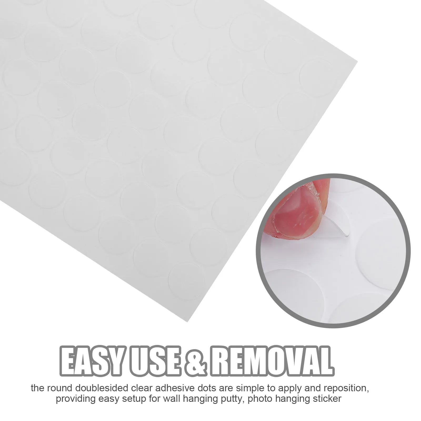 490Pcs Transparent Double-Sided Adhesive Dots Round Clear No-Trace Sticky Tape for Wall Hanging Putty Balloon Decoration Spring