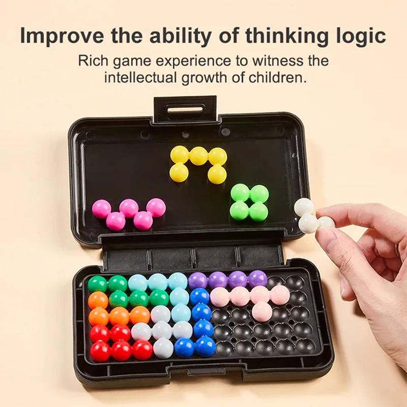 KNYYSECQ 3D Smart Battle Color Pyramid Magic Bead Desktop Vielseitiges Schachbrett-Perlenspiel für Kinder