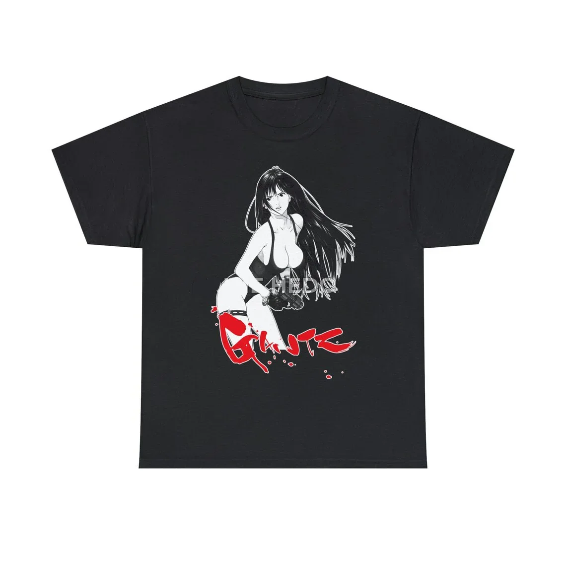 Camiseta informal de Manga corta para hombre, camisa con cuello redondo, talla grande, Anime japonés, Gantz, estampado gráfico, 2024