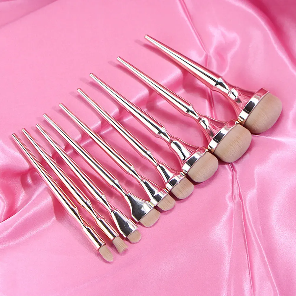 

9pcs Makeup Brush Set Stylish Cosmetics Brushes Portable Powder Applicator Handle ABS Fiber Professional for Women