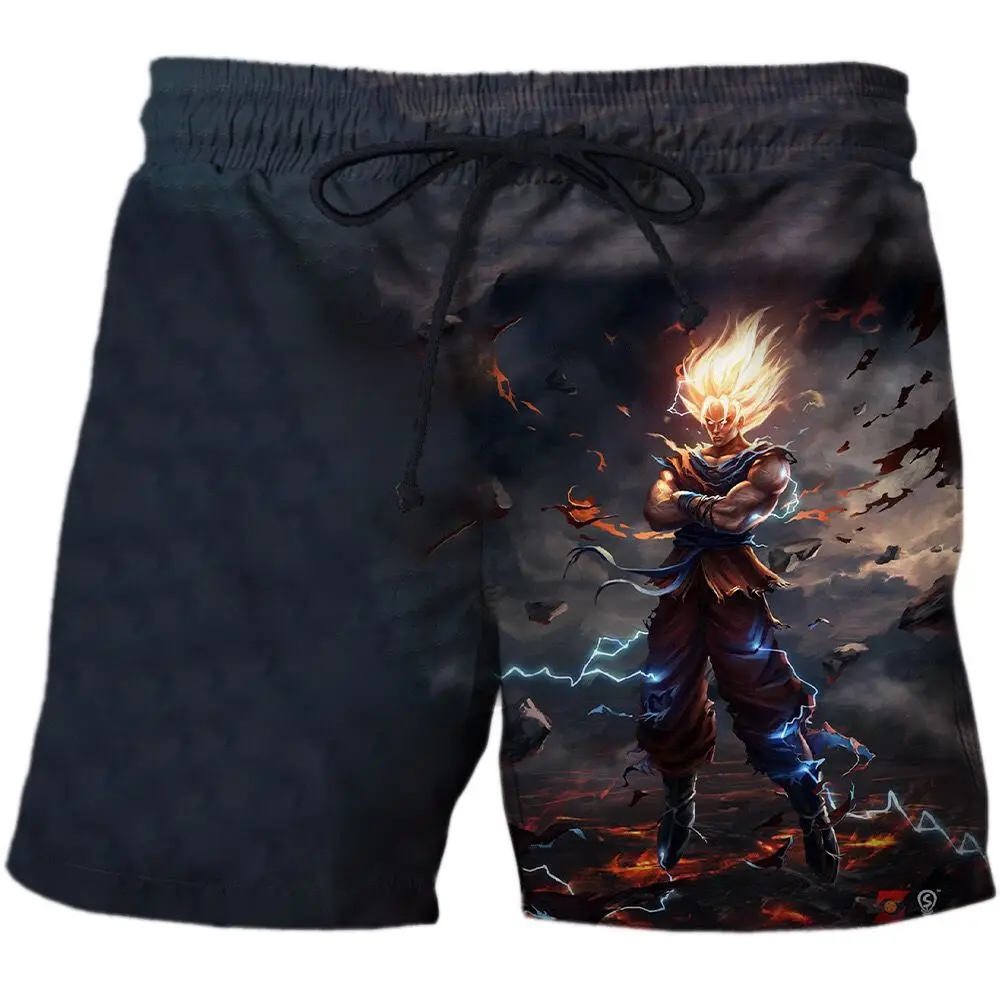 

2026 Summer New Design Seven Dragon Ball 3D Digital Printing Quick-Dry Beach Pants Shorts for Men Five-Piece Set