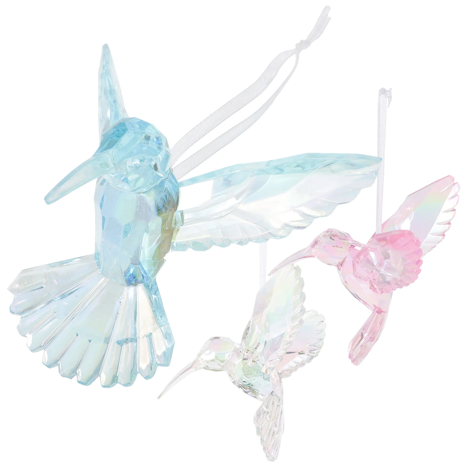 

3Pcs Acrylic Hanging Ornament For Home Ornaments Hanging Iridescent Clear Hanging Ornament For Home Pendants Crystal Bird