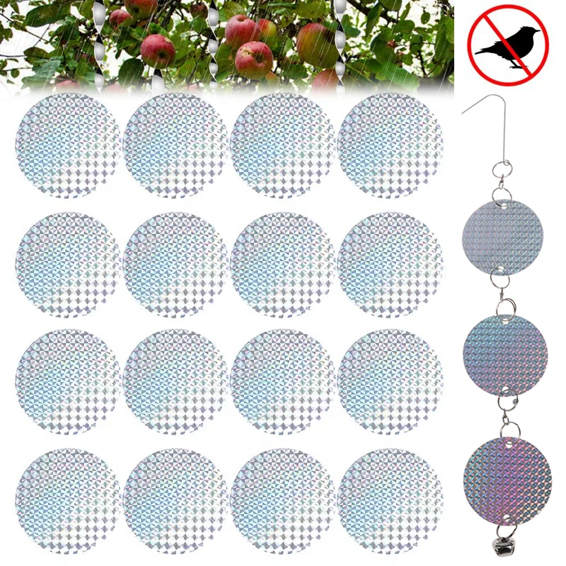 1/20pcs Garden Laser Bird Repellent Tool Window Reflector Silver Deterrents to Keep Birds Away from Your House Window Garden