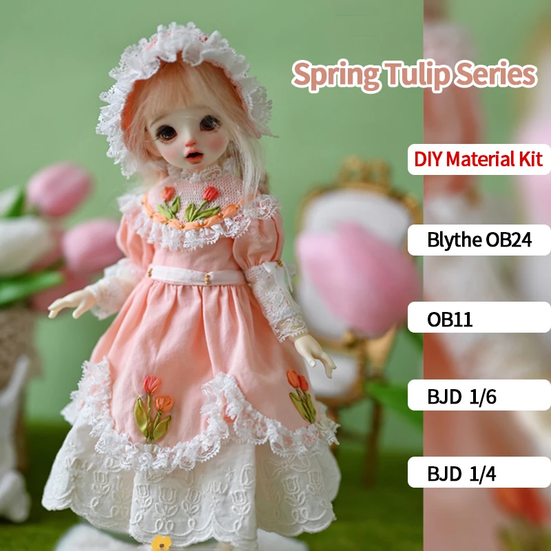 YESTARY DIY Material Pack Blythe Doll Clothes Ob11 Ob24 1/6 1/4 MDD BJD Dolls Accessories For Blythe Clothing Tutorial Girl Gift