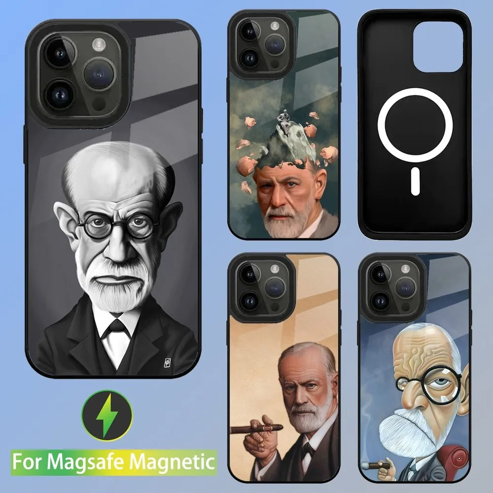 S-Sigmund psychoanalysis Freud Phone Case For iPhone 15,14,13,12,11,Plus,Pro,Max Mini Magsafe Magnetic Wireless Charging