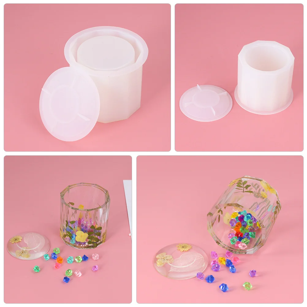 

Silicone Cylindrical Case Mold for DIY Crystal Epoxy Resin Projects Easy Clean High Transparency Storage Boxes Mould Craft