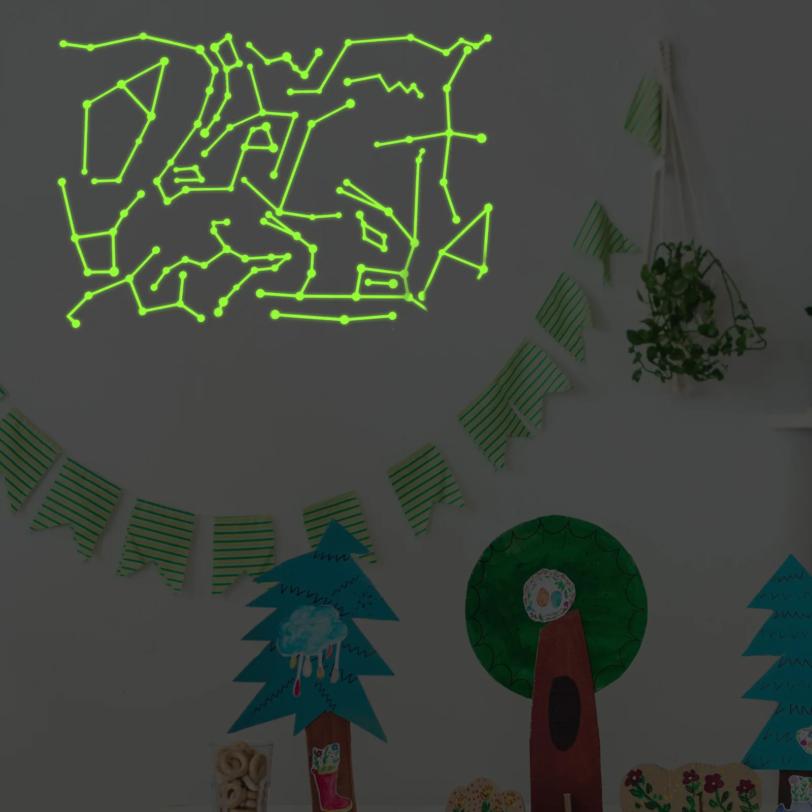 

1 set Stickers Removable Luminous Pvc Bedroom Wall Decals Room Decor Night Glowing Wall Graffiti Home