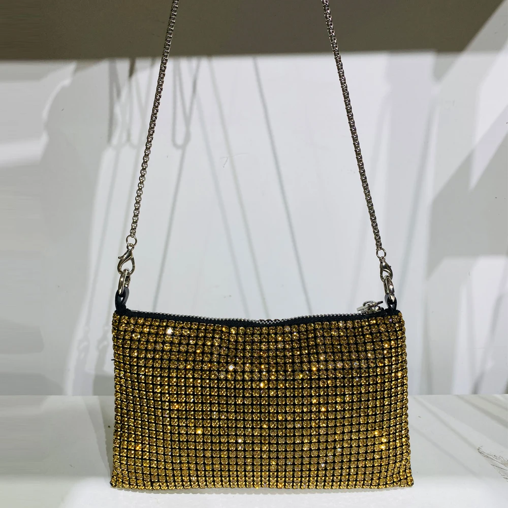 Brilhante metálico strass luxo designer bolsas para mulheres bolsa 2023 nova moda diamante crossbody bolsas de ombro bolsa de noite frete grátis chegada rápida