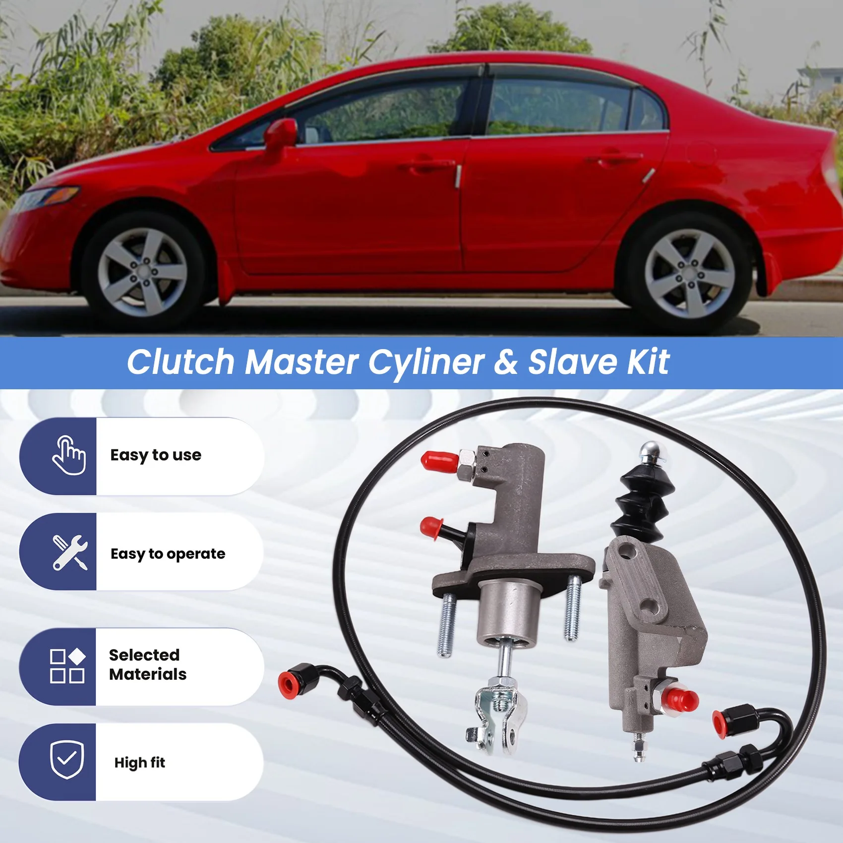 

Hot Selling-For Honda Civic Si Acura RSX TSX 2002-2015 LHD Clutch Master & Slave Cylinder Kit KTD-CLK-KMS,For Honda Civic Si Acu