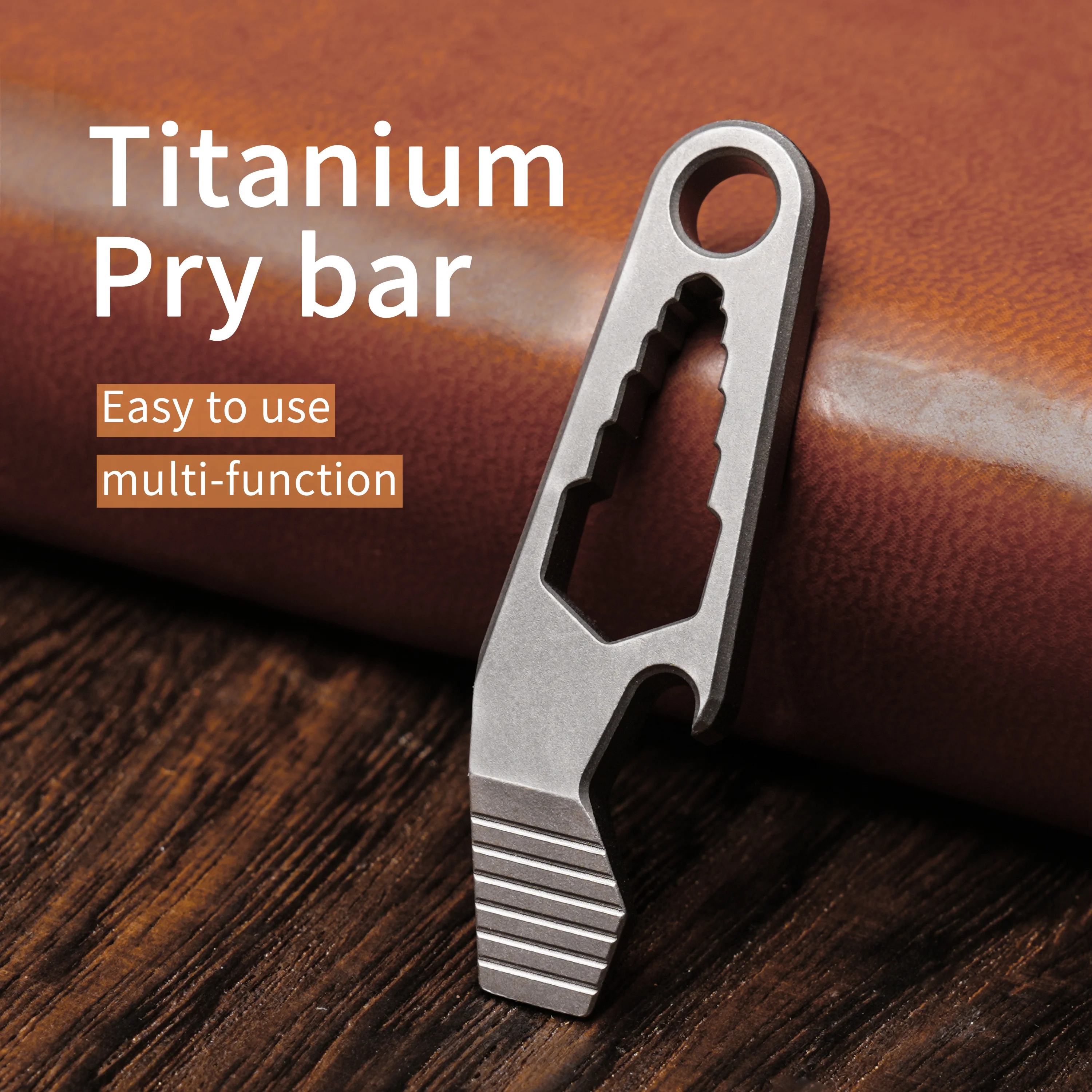 

Small Titanium Pry Bar Pocket Portable Multifunctional Tool EDC Fireproof Metal Accessories Bottle Opener Decorative Pendant