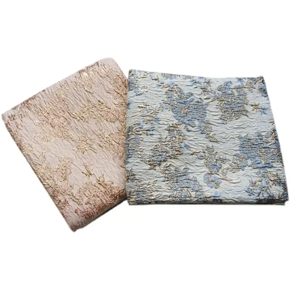 

European Spring Summer Jacquard Fabric Gold Fashion Skirt Show for Dress Brocade Clothing Cloth Diy Sewing By The Yard Material