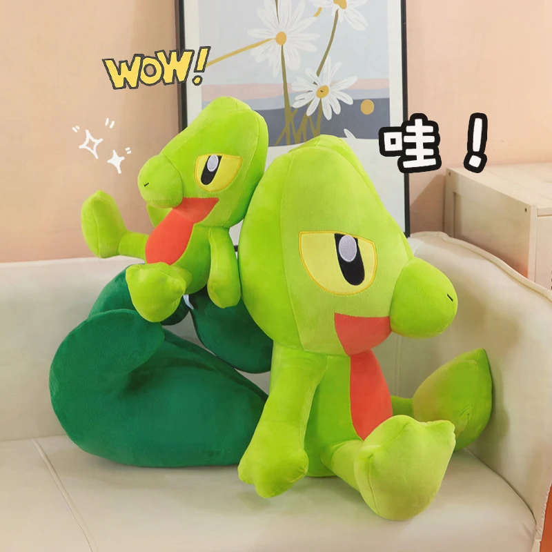 Kawaii Treecko Stuffed Doll Pokemon Mascot Mudkip Bulbasaur Charmander Plush Toy for Kids Anime Birthday Gift Stuffed Animal