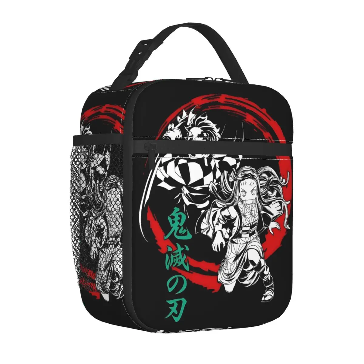 Custom Tanjiro And Nezuko Portable Lunch Boxes Multifunction Demon S-Slayer Thermal Cooler Food Insulated Lunch Bag School view 3