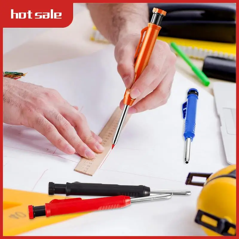 

10 Pcs Solid Carpenter Pencils +60 Pcs Refills Mechanical Pencil Marker Construction Pencils