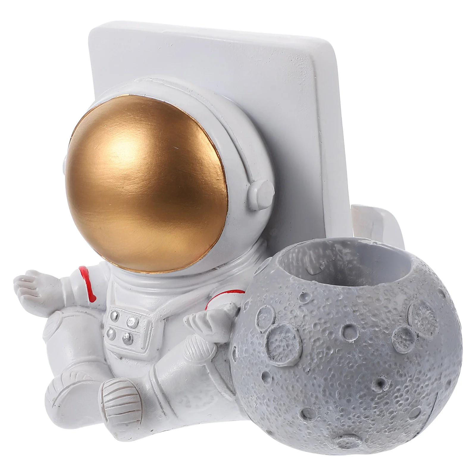 Shelf Astronaut Pen Holder Student Ornament Resin Makeup Tools Container