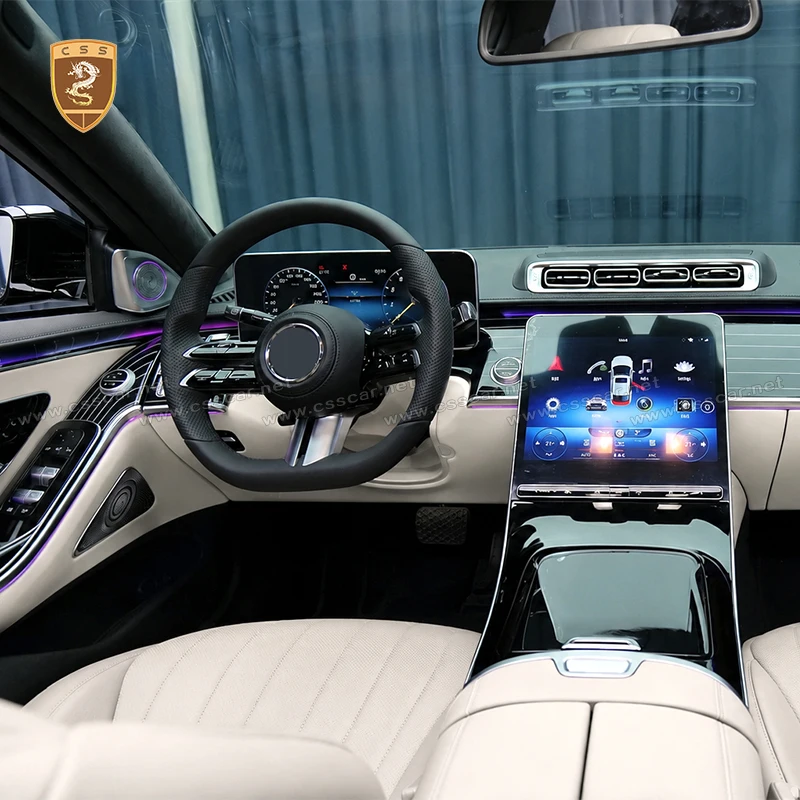 Car Interior Accessories For Benz S Class W221 2006-2013 Upgrade W223 Maybach Interior Kits Door Frame Central control dashboard