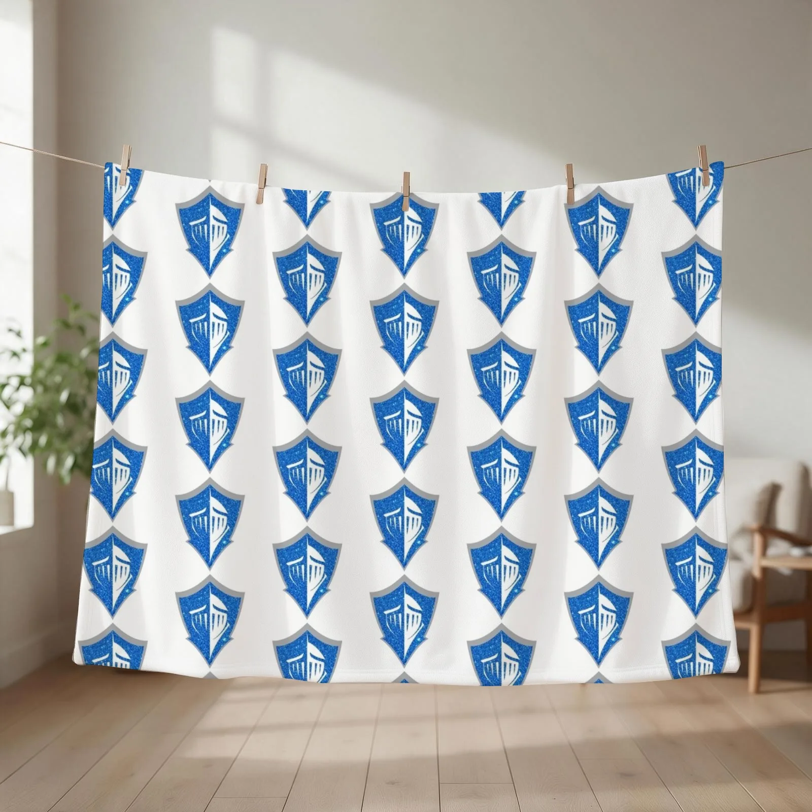 Lynn University Sparkle Logo Throw Blanket Furrys Softest Flannels Flannel Fabric Blankets