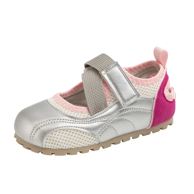 Fashion Girl Sneaker 2025summer New Retro Kid Sneaker French Mesh Girl Sandals Soft Sole Kids Shoes Breathable Woman Shoe Tenis