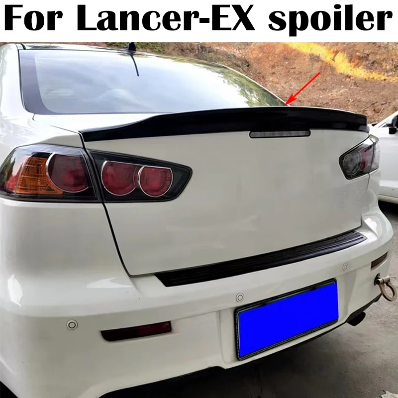 

For Mitsubishi Lancer EX EVO Spoiler 2008 to 2016 High Quality ABS Material Car Rear trunk cover Lip Tail wings spoiler Airfoil