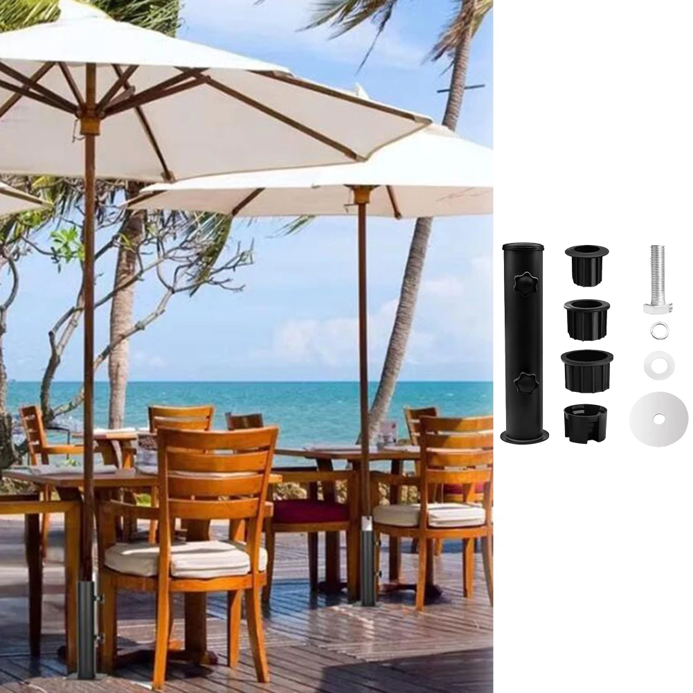 Outdoor Umbrella Stand Metal Deck Mount Outdoor Gatherings Easy Installation Heavy-Duty Support Stability In Wind
