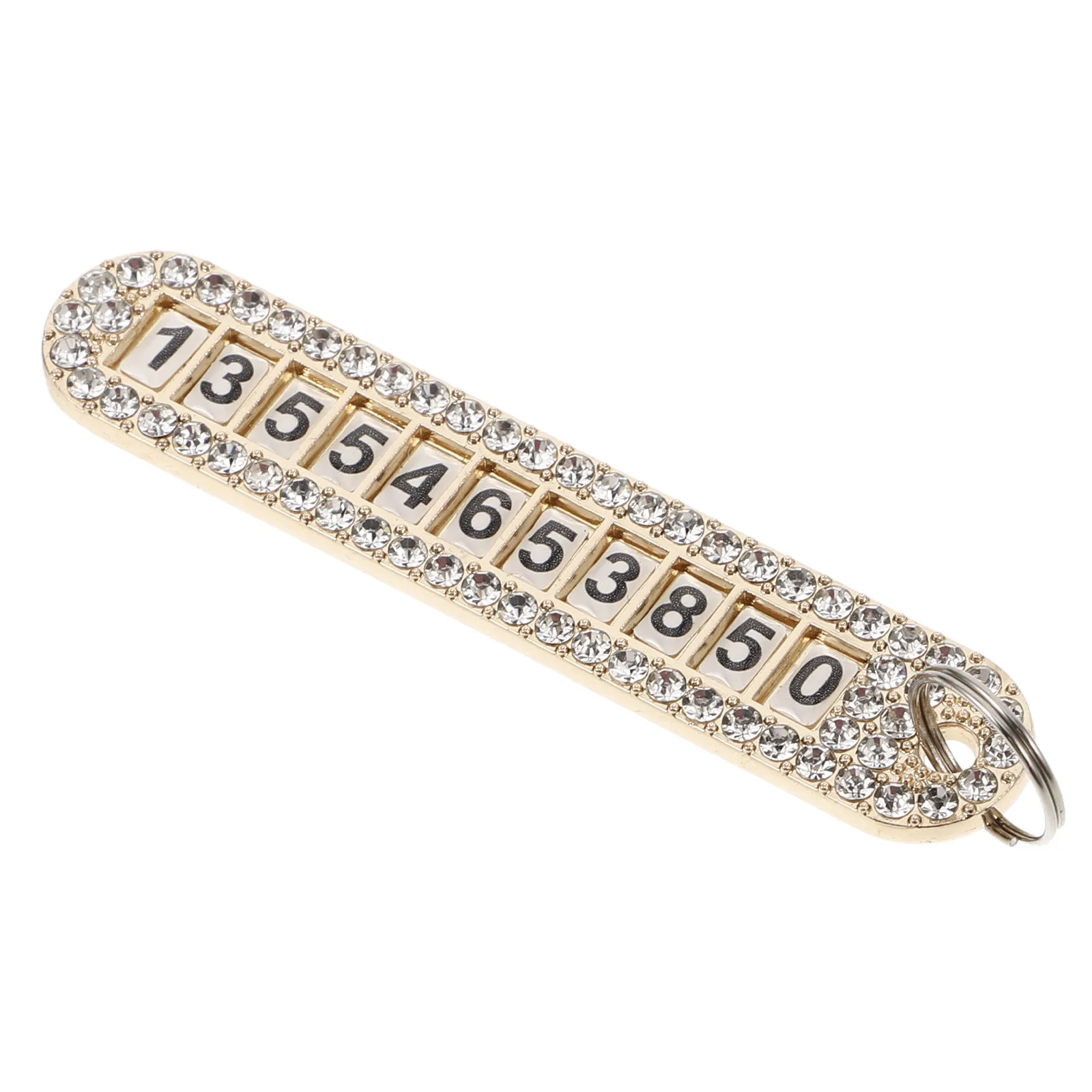 Rhinestone Car Keychain Phone Sparkling License Plate Number Key Holder Key Chain for Car Keys