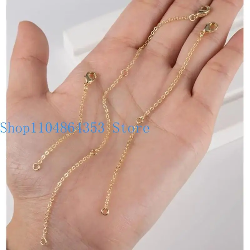 652F 4Piece Pack Adjustable Chain Extender Set for Jewelry Making Gold/Silver Necklace and Bracelet Extension Chains Jewelry