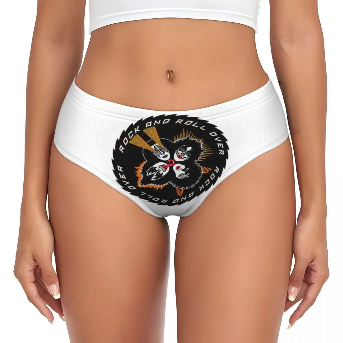 

Custom Heavy Metal Kisses Brief Panties Womens Breathable Stretch Underwear