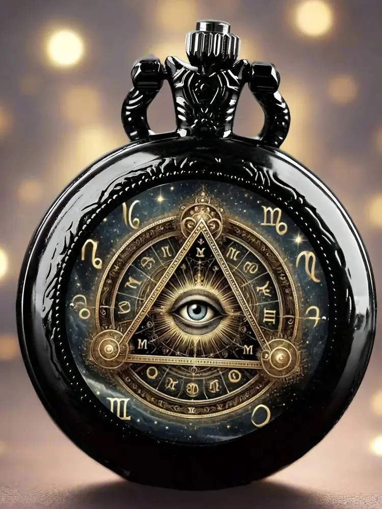 Vintage exquisite Gothic-Augenmuster-Design Mini-Taschenuhr, präzise Quarzwerk-Uhr, tolles Uhrengeschenk für Männer und Frauen