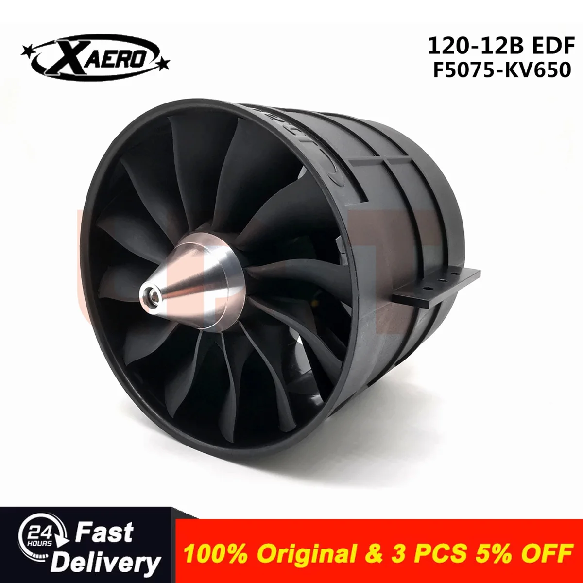 120mm 12-Blade EDF Ducted Fan with F5075-KV650 Brushless Motor 7.5KG Thrust for RC Jet Aircraft Turbine