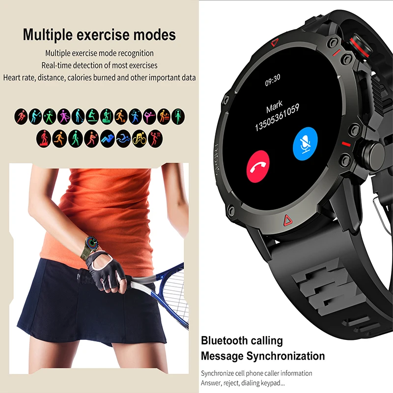 GEJIAN ساعة ذكية معدل ضربات القلب الأكسجين في الدم مراقبة ضغط الدم GPS مسار الحركة تتبع الرجال والنساء الساعات الذكية