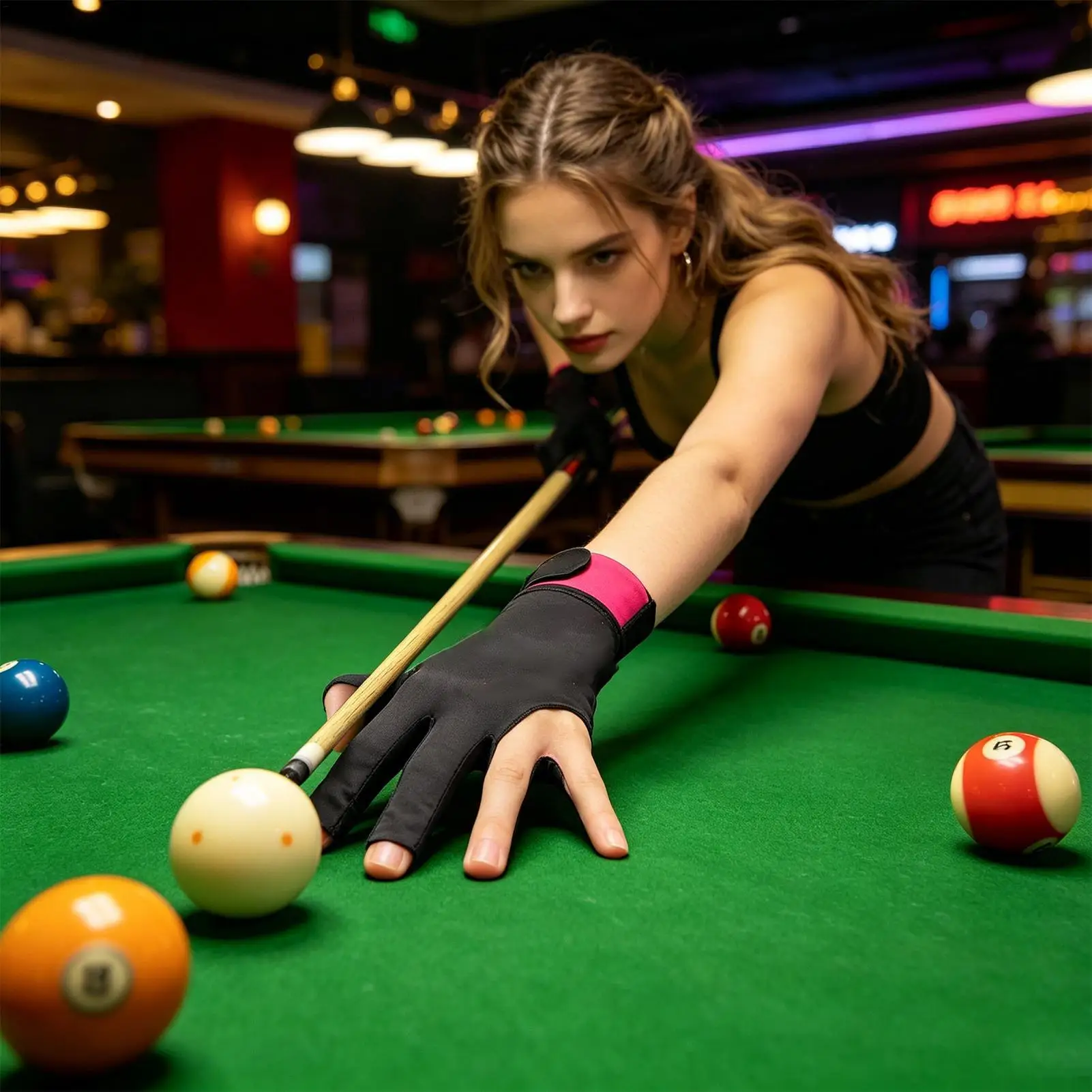 Pool Glove Anti-Slip Breathable Sports Accessories Billiard Pool Hand Cue Gloves For Adults Men Beginner Hall Tournament Game