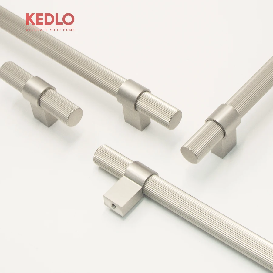 KEDLO Massivmessing-Griff, 500 mm lang, für Küchenschrank, Kühlschrank, Schranktür, Schublade, gebürsteter Nickelgriff – Detail 1