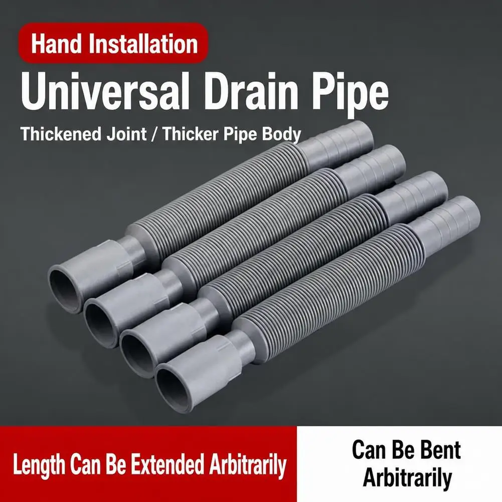 RV Sink Drain Hose Flexible Expandable Washbasin Pipe Anti Odor Bathroom Kitchen Basin Sewer Extension S Trap Plumbing Tube