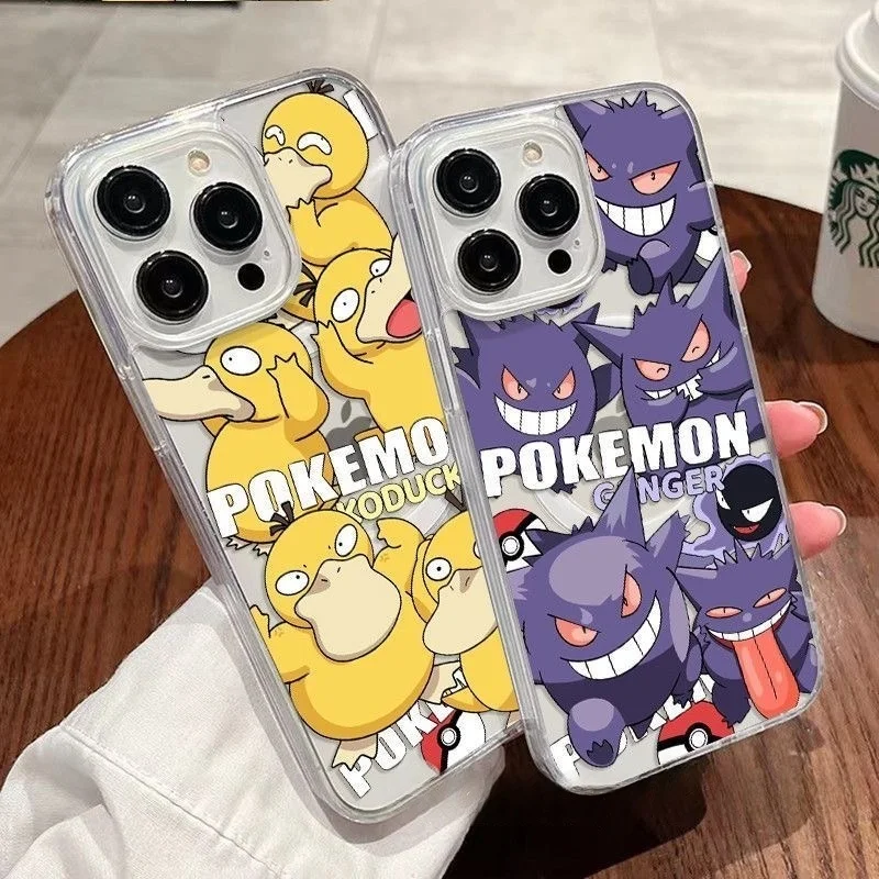 

3D Anime Cute P-Pokemon Psyduck Gengar Magsafe Wireless Charge Case For iPhone 11 12 13 14 15 16 17 Pro Max Plus Magnetic Cover