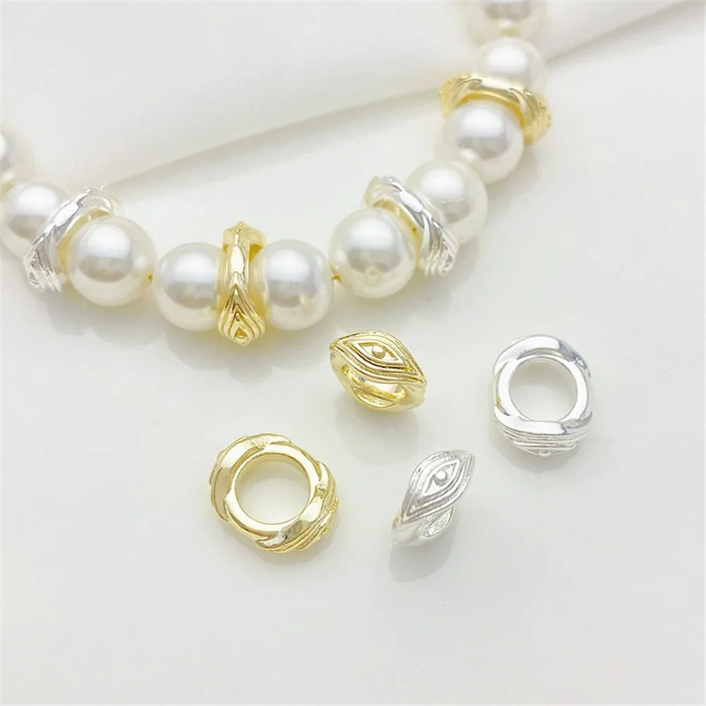 

14K Gold-wrapped Tianyan Small Card Ring, Spacer Bead, Handmade DIY Bracelet, Necklace, Jewelry Material Accessories