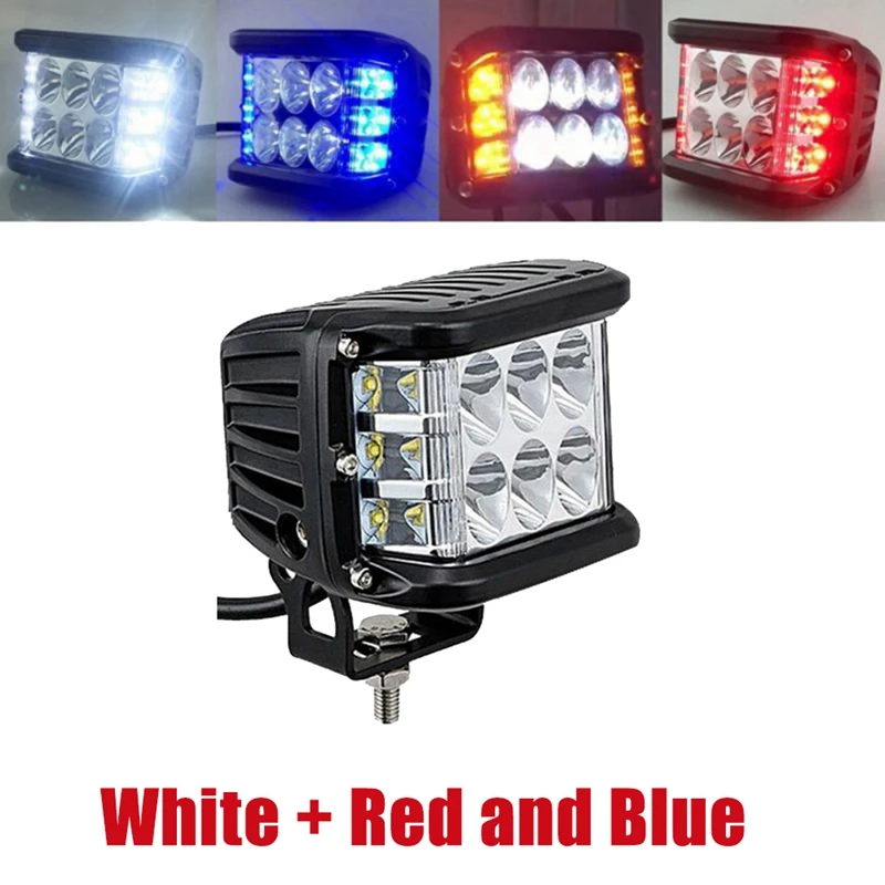 Auto Triple Side Lighted Work Light Dome Light Burst Flashing Light Headlight Spotlight Strobe Light LED Auto Supplies