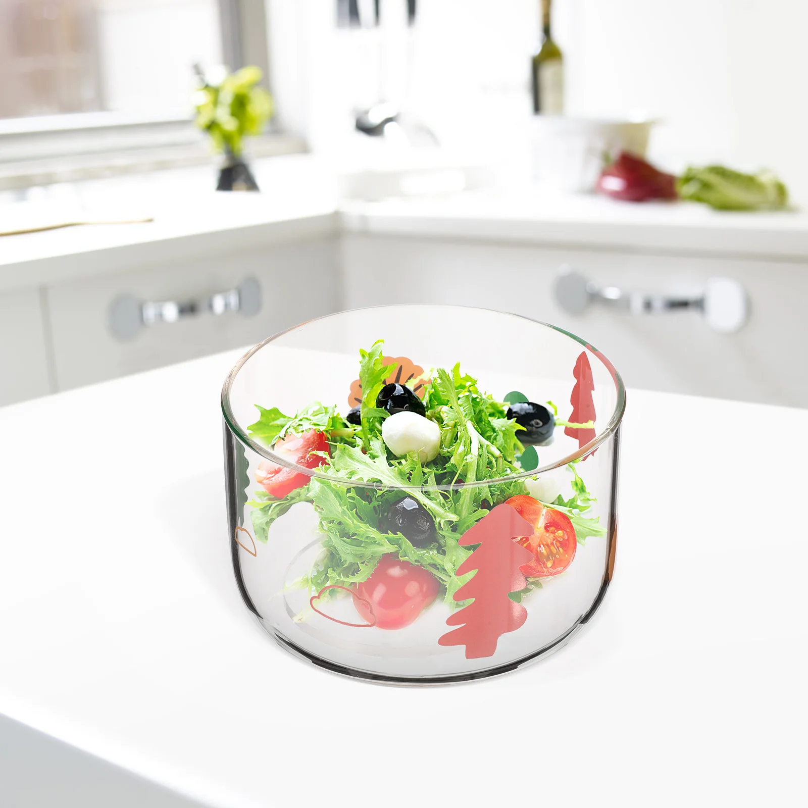 

Glass Serving Bowls Set of 1 Elegant Clear Bowl for Salad Fruit Dessert Modern Design Dishwasher Safe Gift Ready