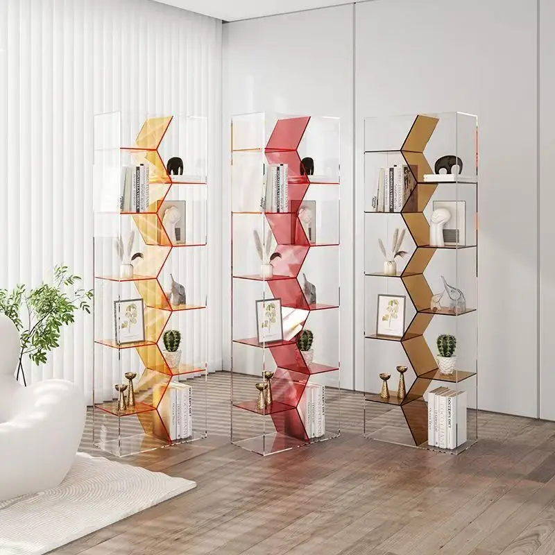 Acrylic living room shelf floor partition bookshelf creative display shef simple office storage shel
