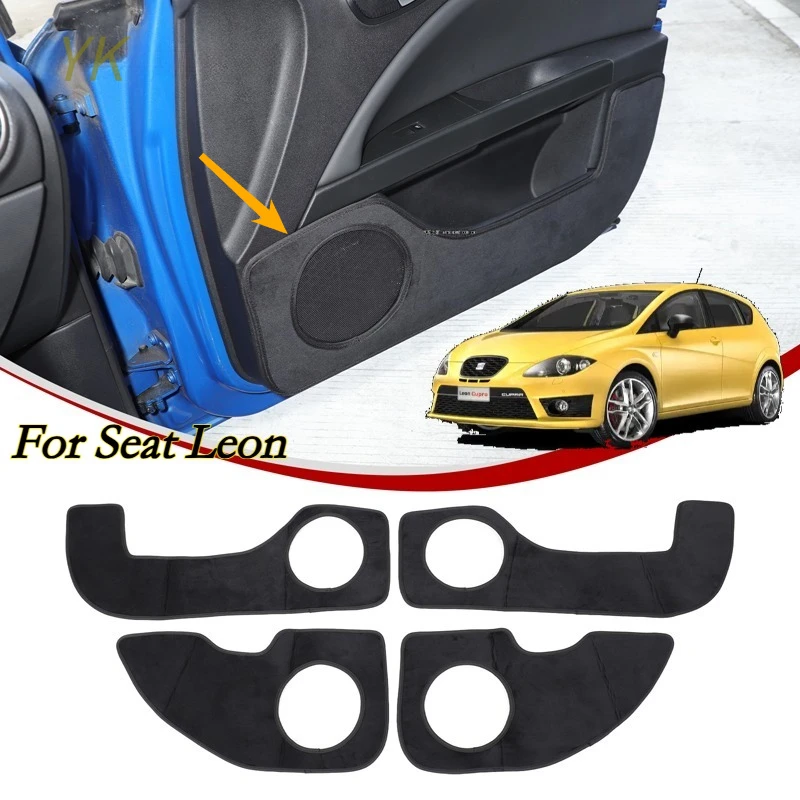 

For Seat Leon 08-12 Velvet Car Door Anti-Kick Anti-dirt Panel Cover Trim Sticker Interior Car Accessories 4 pieces
