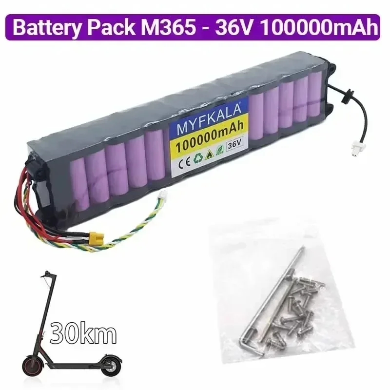 Brand New 36V 100Ah Battery for Xiaomi M365/Pro/1S Special Battery Pack 36V Battery Riding 30km BMS+Charger Scooter Accessories