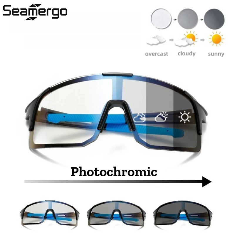 

SEAMERGO Men Women Fashion Outdoor Photochromic Sunglasses Sport Riding Eyewear Daytime Dual-use Color-changing Sunglasses