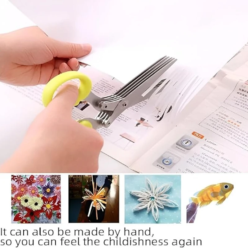 5-Layer Shredder Scissors Multifunctional Stainless Steel Kitchen Scissors Herb Chopper for Chopping Onion,Vegetables, and Herbs