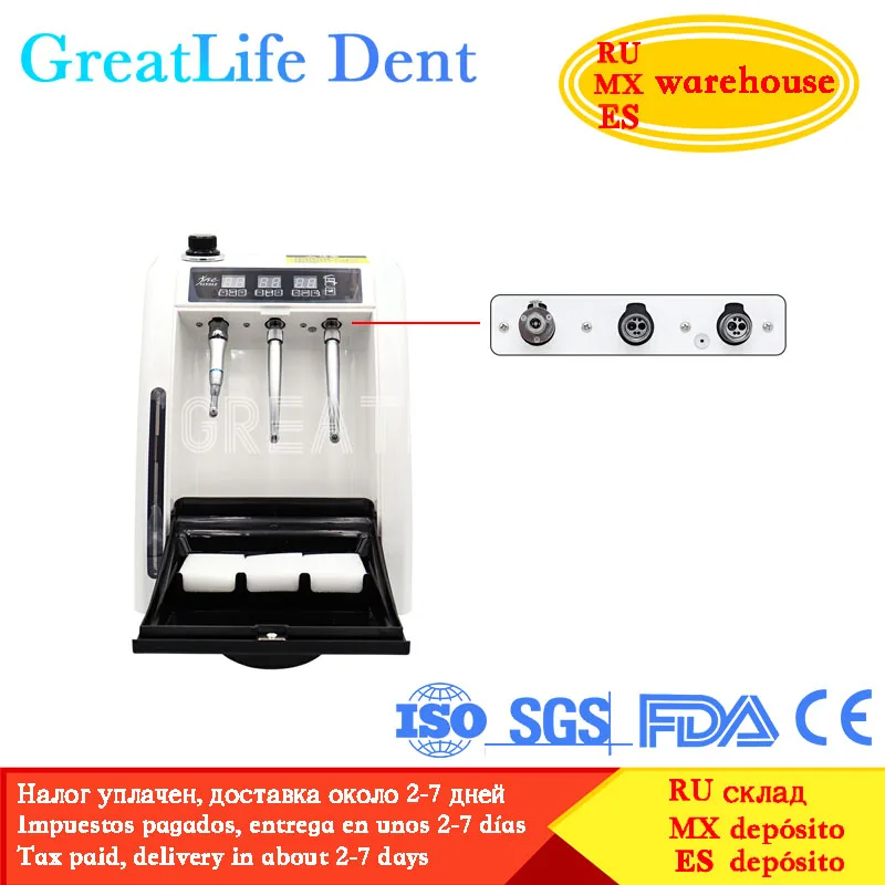 GreatLife Dent Lubrication Cleaning System Dental Handpiece Oiler Lubricant Cleaning Device Equipment Handpiece Lubricant Device