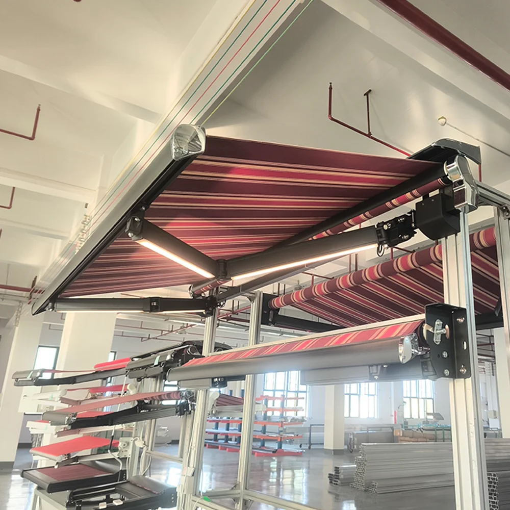 

Outdoor Awning Diy Heavy Duty Electric Motorized Automatic Folding Arm Awning for Patio