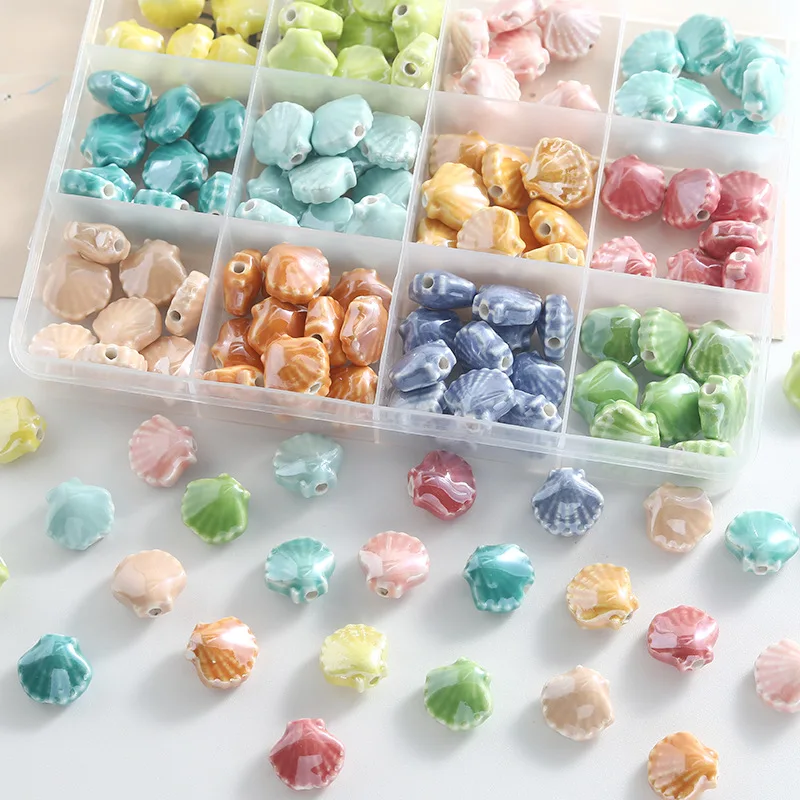 10PCS New Small Shell Ceramics Beads For Jewelry Making Interval Bead Necklace Bracelet Craft DIY Supplie